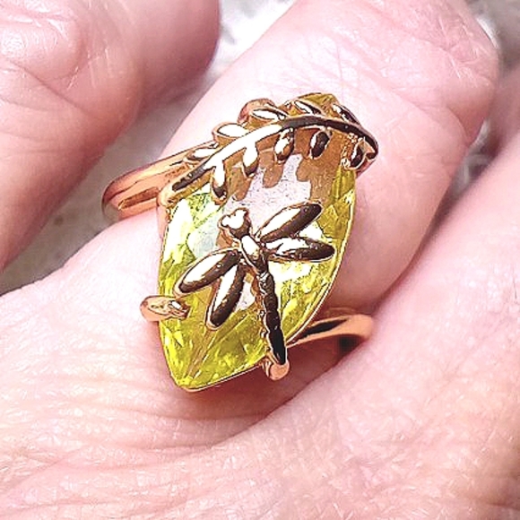 Peridot & Rose Gold Jewelry - PERIDOT MARQUETTE Caged in ROSE GOLD Over 925 SILVER, DRAGONFLY & REEF DESIGN!